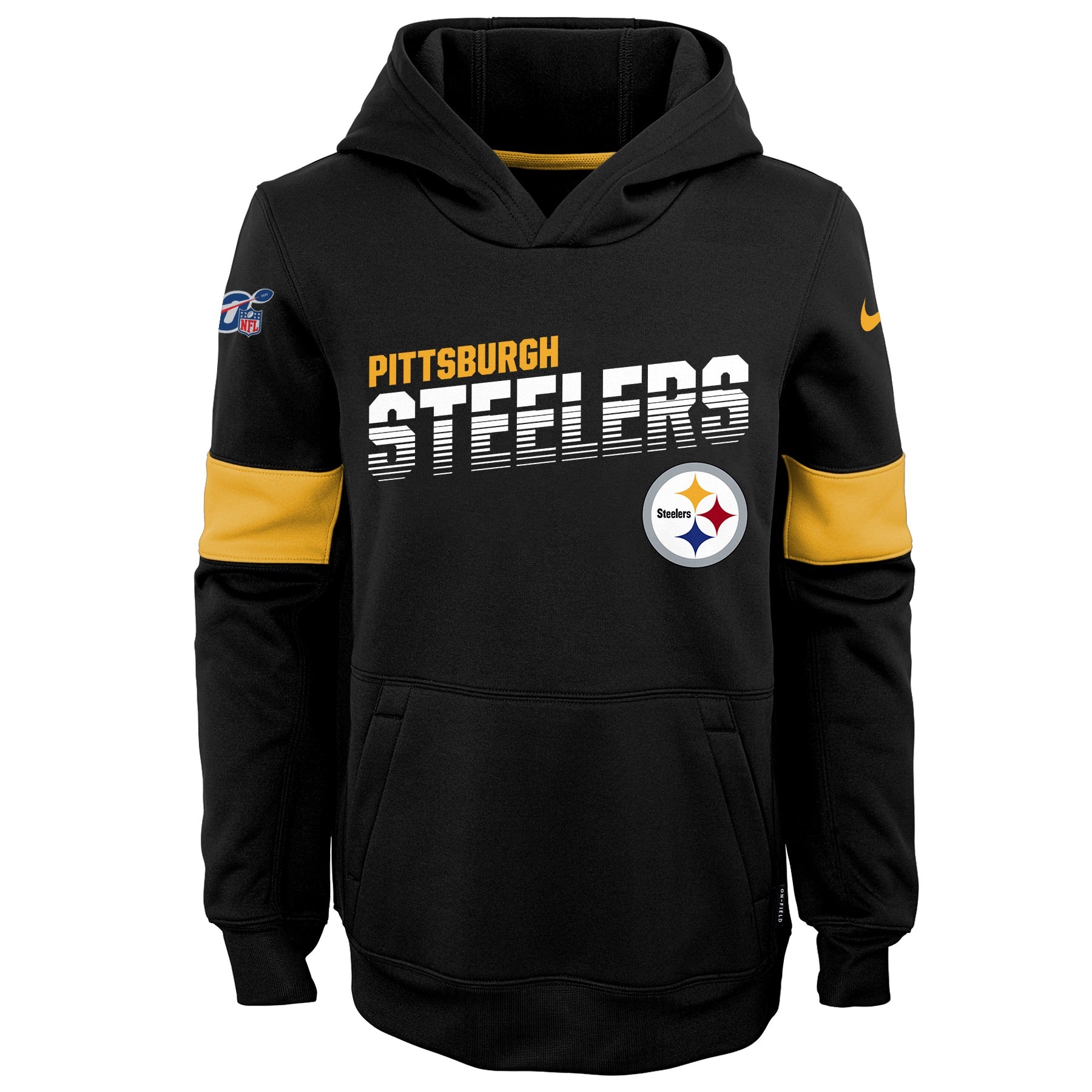 Youth Nike Black Pittsburgh Steelers Icon Performance Pullover Hoodie Size: Medium