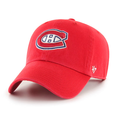Montreal Canadiens Red Clean Up '47 Brand Adjustable Hat - Pro League Sports Collectibles Inc.