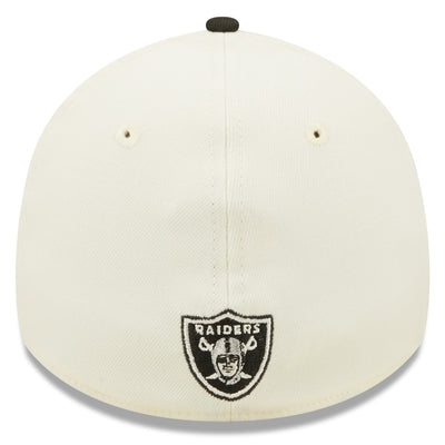 Las Vegas Raiders 2022 Sideline New Era Cream/Black - 39THIRTY 2-Tone Flex Hat - Pro League Sports Collectibles Inc.