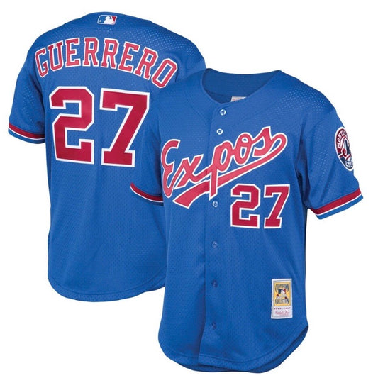 Montreal Expos Vladimir Guerrero Mitchell & Ness Cooperstown Collection Blue Batting Practice Jersey - Pro League Sports Collectibles Inc.