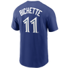 Toronto Blue Jays Bo Bichette #11 Nike Royal Name and Number T-Shirt - Pro League Sports Collectibles Inc.