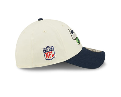 Seattle Seahawks 2022 Sideline New Era Cream/Navy - 39THIRTY 2-Tone Flex Hat - Pro League Sports Collectibles Inc.