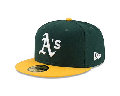 Oakland A's New Era Green/Yellow Authentic Collection On-Field Home 59FIFTY Fitted Hat - Pro League Sports Collectibles Inc.