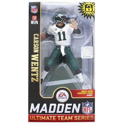 2019 NFL Madden Ultimate Gold Team Philadelphia Eagles Carson Wentz Variant Figure - Pro League Sports Collectibles Inc.