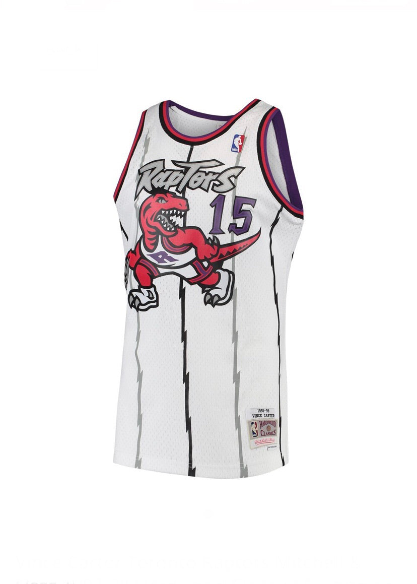 Vince Carter Toronto Raptors Mitchell & Ness 1998-99 Hardwood Classic Swingman White Jersey - Pro League Sports Collectibles Inc.