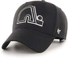 Quebec Nordiques Vintage Black/White 47 Brand MVP Basic Adjustable Hat - Pro League Sports Collectibles Inc.