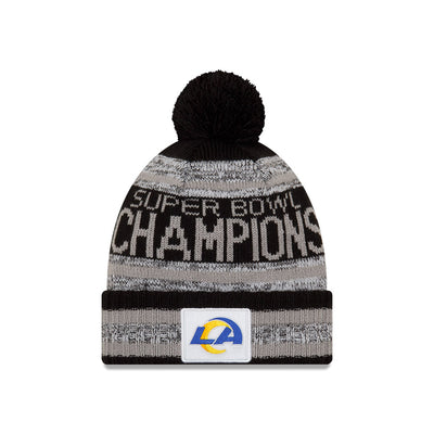 Los Angeles Rams New Era Super Bowl LVI Champions - Parade Pom Cuffed Knit Hat - Pro League Sports Collectibles Inc.