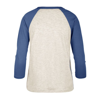 Women’s Toronto Blue Jays MLB 47' Brand 3/4 Retro Daze Raglan Shirt - Oatmeal/Royal - Pro League Sports Collectibles Inc.