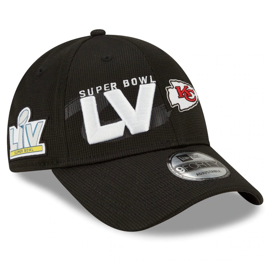 Kansas City Chiefs New Era Black Super Bowl LV Bound - 9FORTY Adjustable Hat - Pro League Sports Collectibles Inc.