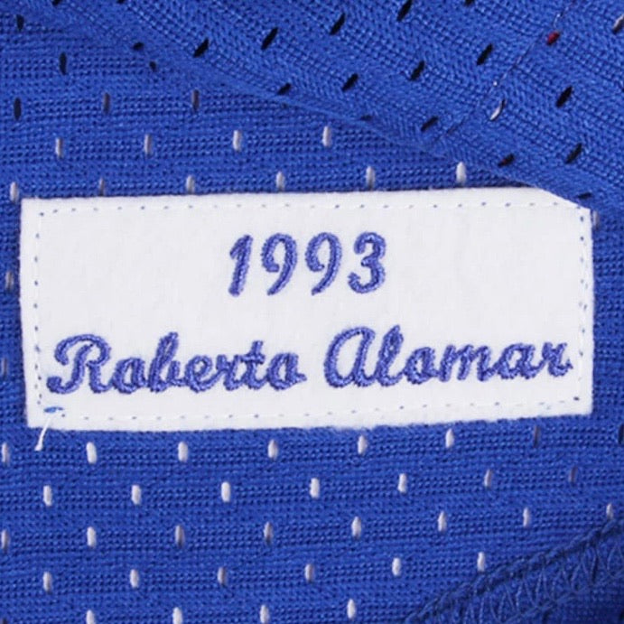 Men's Mitchell and Ness Toronto Blue Jays #12 Roberto Alomar Authentic Grey  Throwback MLB Jersey