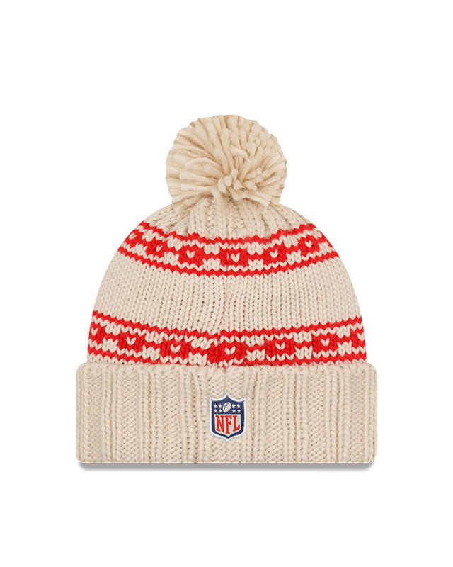 Women's Fanatics Branded Red Kansas City Chiefs Logo Cuffed Knit Hat with Pom