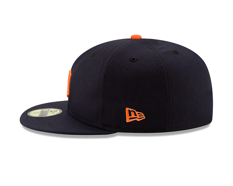 Detroit Tigers New Era Navy/Orange Authentic Collection On-Field Road 59FIFTY Fitted Hat - Pro League Sports Collectibles Inc.