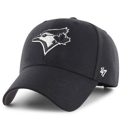 Toronto Blue Jays Black / White Alternate 47 Brand MVP Bullpen Basic Adjustable Hat - Pro League Sports Collectibles Inc.