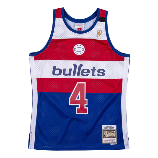 Chris Webber #4 Washington Bullets Mitchell & Ness 1996-97 Hardwood Classic Swingman Jersey - Pro League Sports Collectibles Inc.