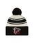 Atlanta Falcons New Era 2022 Sideline - Sport Cuffed Pom Knit Hat - Cream/Black