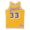 Kareem Abdul-Jabbar Los Angeles Lakers Mitchell & Ness 1984-85 Hardwood Classic Swingman Gold Jersey - Pro League Sports Collectibles Inc.
