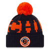 Chicago Bears New Era Navy/Orange 2020 NFL Sideline - Official Alternate B Logo Sport Pom Cuffed Knit Toque - Pro League Sports Collectibles Inc.
