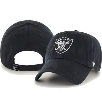 Oakland Raiders Black Clean Up '47 Brand Adjustable Hat - Pro League Sports Collectibles Inc.