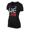 Women's Canada National Soccer Team Nike We Can Qualification Celebration Dri-Fit T-Shirt - Black - Pro League Sports Collectibles Inc.