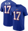 Buffalo Bills Josh Allen #17 Name & Number T-Shirt - Blue - Pro League Sports Collectibles Inc.