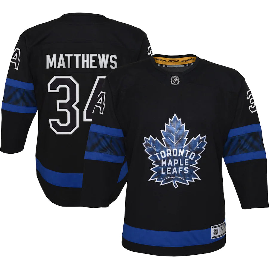 Toddler Toronto Maple Leafs Auston Matthews #34 Alternate Premier Reversible Jersey - Flip - Pro League Sports Collectibles Inc.