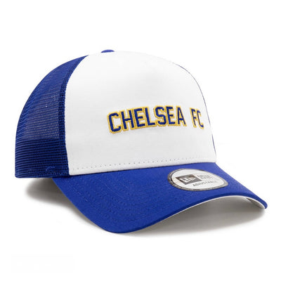 Chelsea Football Club Cotton Wordmark Trucker 9Forty New Era Adjustable Hat - Pro League Sports Collectibles Inc.