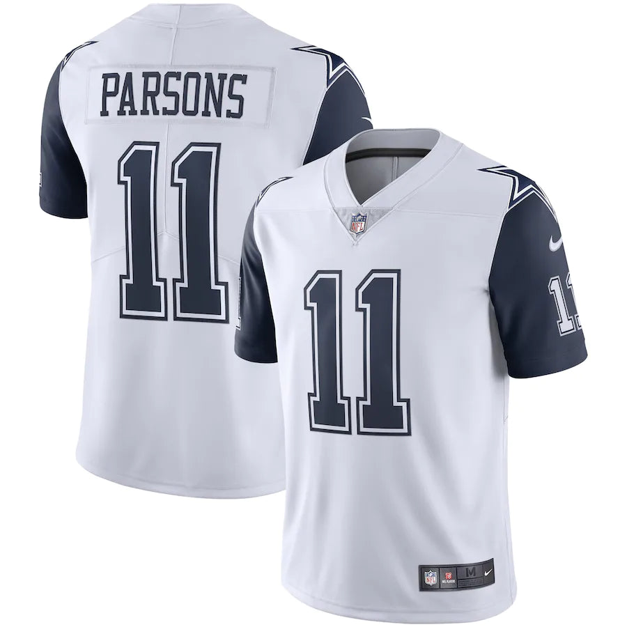 Micah Parsons #11 Dallas Cowboys White Double Star Alternate 2 Vapor Nike Limited Jersey - Pro League Sports Collectibles Inc.