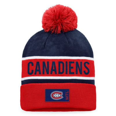 Montreal Canadiens Fanatics Branded Blue/Red 2022 NHL Draft - Authentic Pro Cuffed Knit Toque with Pom - Pro League Sports Collectibles Inc.
