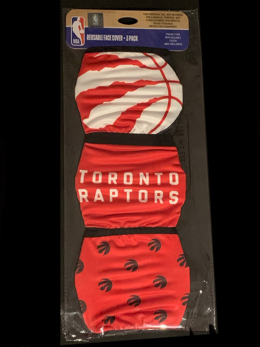 Toronto Raptors Game Time FOCO NBA Face Mask Covers Adult 3 Pack - Pro League Sports Collectibles Inc.