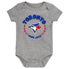 Infant Toronto Blue Jays Fan Romper Onesie 3 Pack Set - Pro League Sports Collectibles Inc.