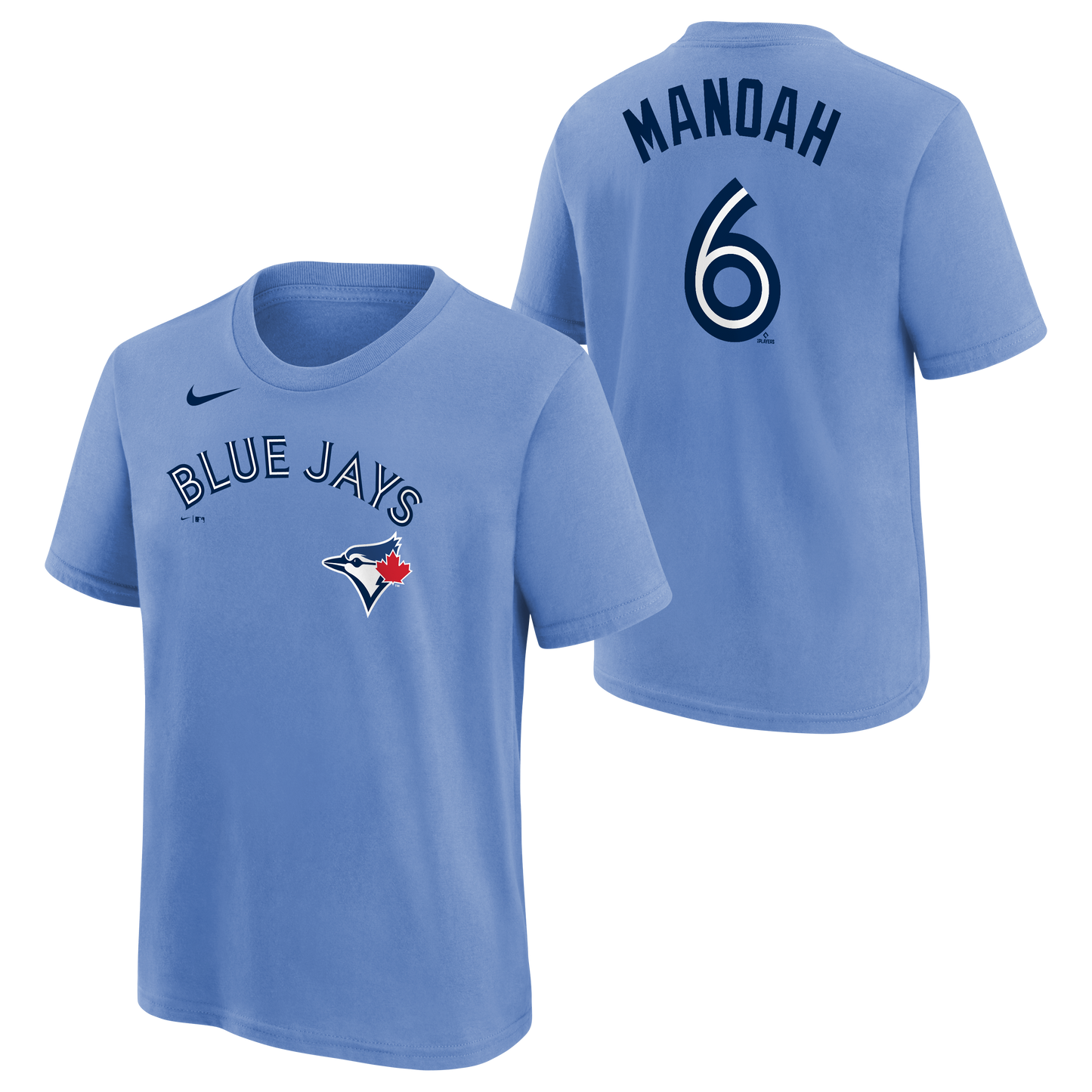 Child Toronto Blue Jays Alex Manoah #6 Nike Powder Blue Horizon Name & Number T-Shirt - Pro League Sports Collectibles Inc.