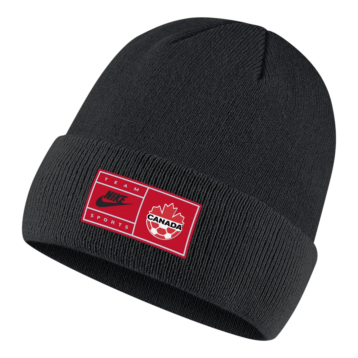 Canada Soccer National Team Wordmark Nike Cuffed Beanie Knit Toque - Black - Pro League Sports Collectibles Inc.