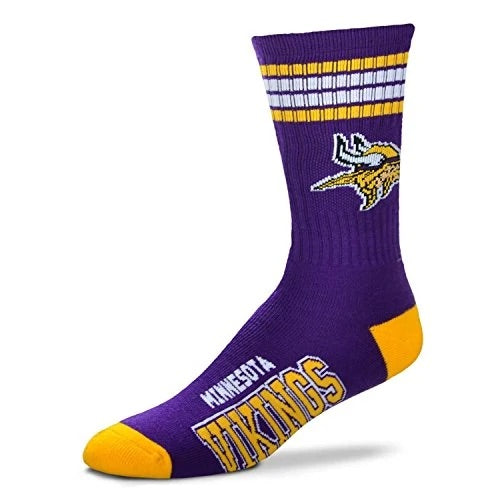 Minnesota Vikings - 4 Stripe Deuce Socks - Pro League Sports Collectibles Inc.