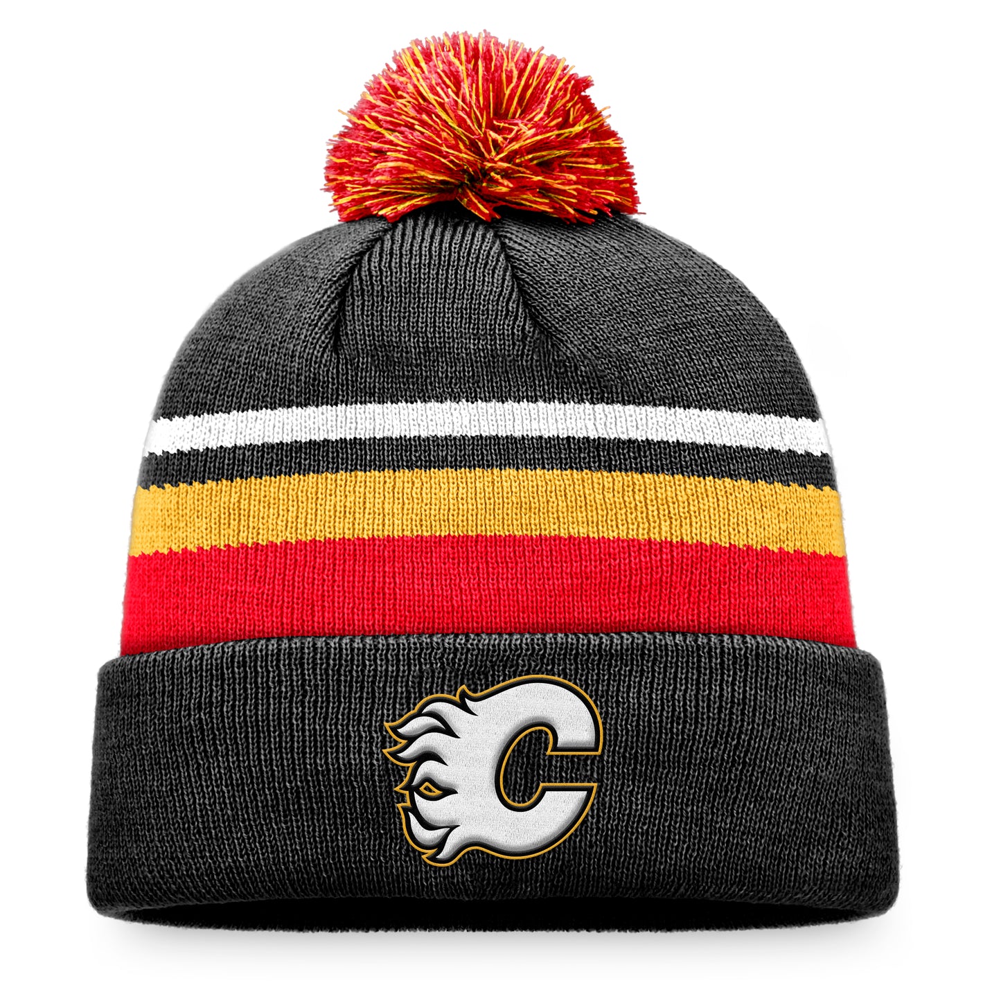 Calgary Flames Retro Reverse Special Edition 2.0 Authentic Pro Fanatics Cuff Knit Pom Toque - Pro League Sports Collectibles Inc.