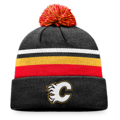 Calgary Flames Retro Reverse Special Edition 2.0 Authentic Pro Fanatics Cuff Knit Pom Toque - Pro League Sports Collectibles Inc.