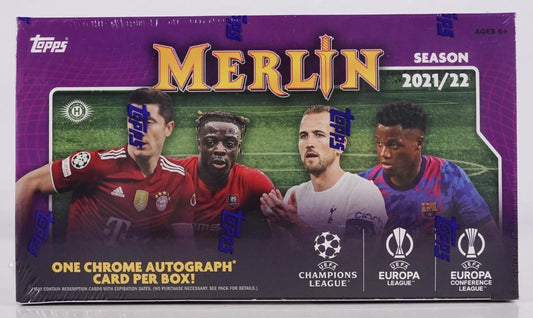 Topps Merlin UEFA Champions League 2021/22 Hobby Box - 18 Packs / 4 Cards Per Pack - Pro League Sports Collectibles Inc.