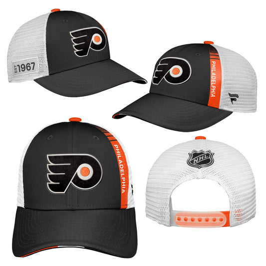 Youth Philadelphia Flyers Fanatics Branded 2022 NHL Draft Authentic Pro On Stage Trucker Adjustable Hat - Pro League Sports Collectibles Inc.