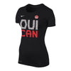 Women's Canada National Soccer Team Nike Oui Can Qualification Celebration Dri-Fit T-Shirt - Black - Pro League Sports Collectibles Inc.