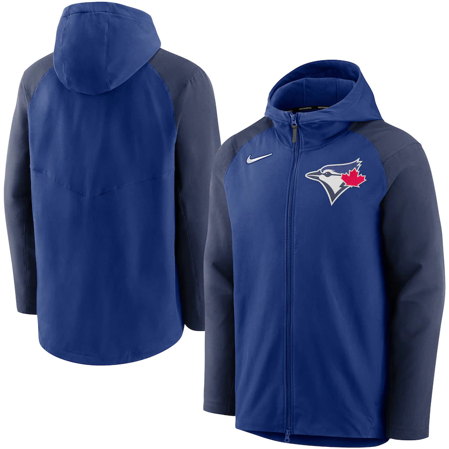 Toronto Blue Jays Nike Royal Authentic Collection Pregame Performance Full-Zip Hoodie Jacket - Pro League Sports Collectibles Inc.