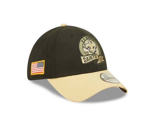 New Orleans Saints New Era Black/Gold 2022 Salute To Service - 39THIRTY Flex Hat - Pro League Sports Collectibles Inc.