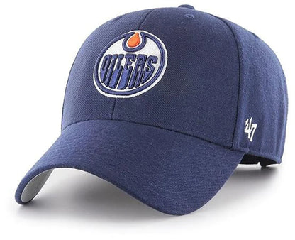 Edmonton Oilers Navy 47 Brand MVP Basic Adjustable Hat - Pro League Sports Collectibles Inc.