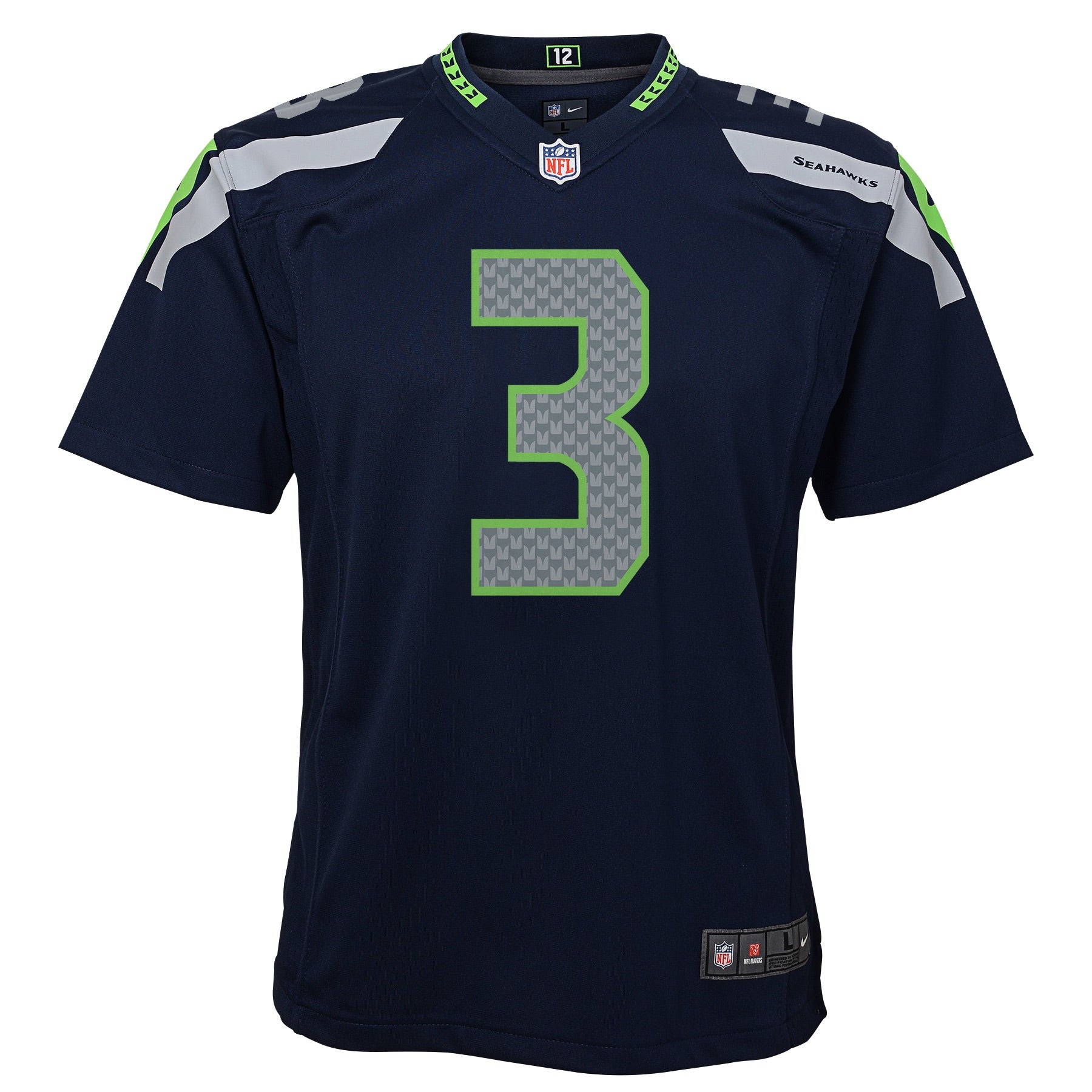 Nike Youth NFL Football White Seattle Seahawks #3 Russell Wilson