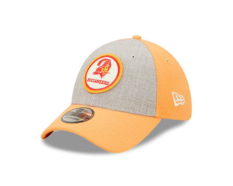 Tampa Bay Buccaneers New Era 2022 Sideline 39THIRTY Historic Flex Hat - Heathered Gray/Orange - Pro League Sports Collectibles Inc.