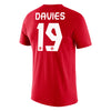 Alphonso Davies Canada National Team Nike Name & Number T-Shirt - Red - Pro League Sports Collectibles Inc.