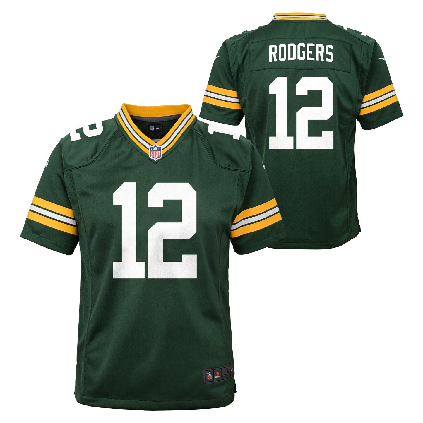 Youth Aaron Rodgers #12 Green Bay Packers - Game Jersey - Pro League Sports Collectibles Inc.