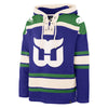 Hartford Whalers Vintage NHL 47 Brand Lacer Fleece Hoodie - Pro League Sports Collectibles Inc.
