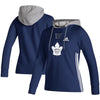 Women's Toronto Maple Leafs Adidas Blue Skate Lace AEROREADY - Pullover Hoodie - Pro League Sports Collectibles Inc.