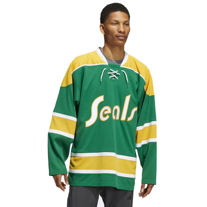 California Golden Seals 1976 Adidas Team Classics Authentic Jersey - Green - Pro League Sports Collectibles Inc.