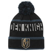 Youth Vegas Knights Black Breakaway Cuffed Knit Hat with Pom - Pro League Sports Collectibles Inc.