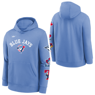 Youth Toronto Blue Jays Nike Full Zip Rewind Lefty Hoodie - Baby Blue - Pro League Sports Collectibles Inc.